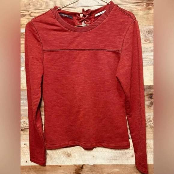 Scotch&Soda long sleeve rust red USS lace back comfortable layers rare stretch - Picture 1 of 4